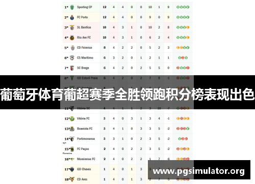 葡萄牙体育葡超赛季全胜领跑积分榜表现出色